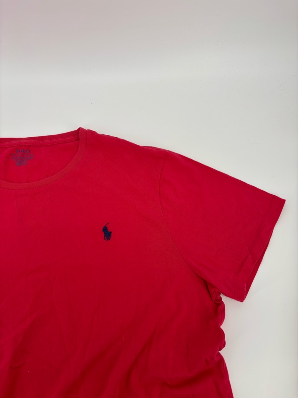 Polo Ralph Lauren T Shirt Mens XXL Red Custom Slim Fit Blue Pony Logo Cotton Tee